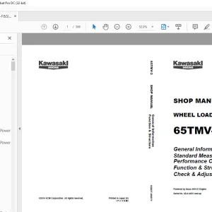 Kawasaki KCM WHEEL LOADER 65TMV-2 SHOP MANUAL 93207-00871 - PDF DOWNLOAD