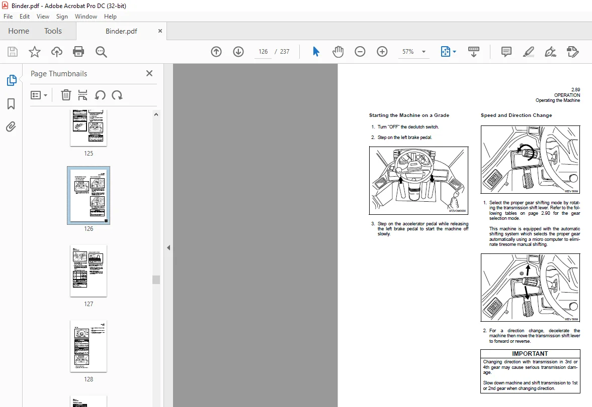 KCM 85ZV-2 Wheel Loader Operator's & Maintenance Manual PDF - Image 3
