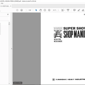 Kawasaki KSS70 KSS 80Z Wheel Loader Super Shovel Shop Manual - PDF DOWNLOAD