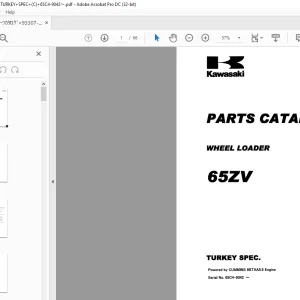 Kawasaki WHEEL LOADER 65ZV Parts Manual 93307-00340 - PDF DOWNLOAD  -