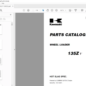 Kawasaki WHEEL LOADER 135Z V PARTS MANUAL -  PDF DOWNLOAD