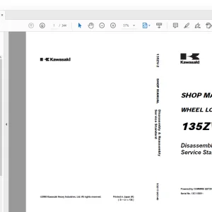 Kawasaki WHEEL LOADER 135ZV-2 SHOP MANUAL 93217-00140 - PDF DOWNLOAD