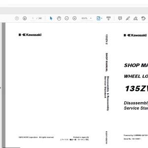 Kawasaki WHEEL LOADER 135ZV-2 SHOP MANUAL 93217-00210 - PDF DOWNLOAD