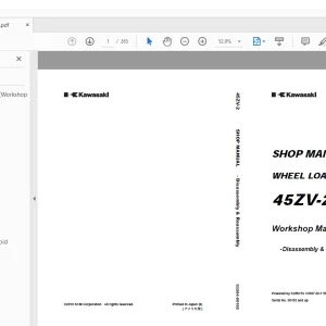 Kawasaki WHEEL LOADER 45ZV-2 SHOP MANUAL 93204-00100 - PDF DOWNLOAD