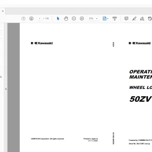 Kawasaki WHEEL LOADER 50ZV OPERATION & MAINTENANCE MANUAL 93105-00095  - PDF