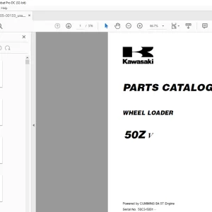 Kawasaki WHEEL LOADER 50ZV PARTS CATALOG MANUAL 93305-00133 - PDF DOWNLOAD