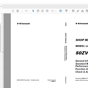 Kawasaki WHEEL LOADER 50ZV SHOP MANUAL 93205-00151 -  PDF DOWNLOAD