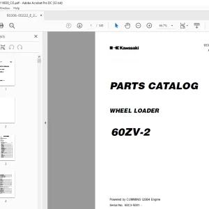 Kawasaki WHEEL LOADER 60ZV-2 PARTS CATALOG Manual - PDF DOWNLOAD