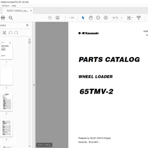 Kawasaki WHEEL LOADER 65TMV-2 Parts Manual 93307-00443 -  PDF DOWNLOAD