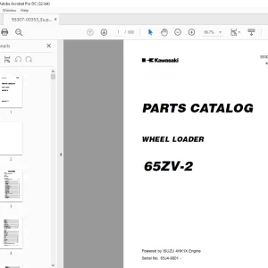 Kawasaki WHEEL LOADER 65ZV-2 PARTS MANUAL 93307-00353 - PDF DOWNLOAD