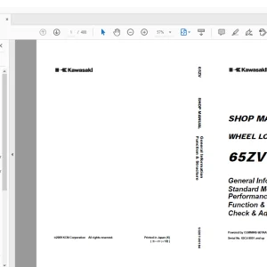 Kawasaki WHEEL LOADER 65ZV SHOP MANUAL 93207-00184 - PDF DOWNLOAD