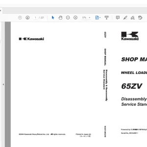 Kawasaki WHEEL LOADER 65ZV SHOP MANUAL 93207 E00240 - PDF DOWNLOAD