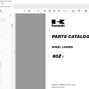 Kawasaki WHEEL LOADER 80Z V PARTS CATALOG MANUAL 93309-00134 - PDF DOWNLOAD
