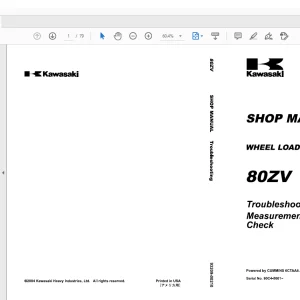 Kawasaki WHEEL LOADER 80Z V Shop MANUAL 93209-00210 - PDF DOWNLOAD