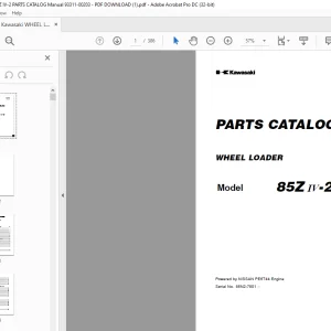 Kawasaki WHEEL LOADER 85Z IV-2 PARTS CATALOG Manual 93311-00203 - PDF DOWNLOAD