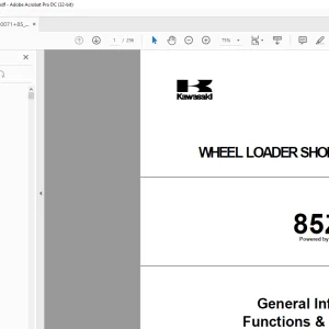 Kawasaki WHEEL LOADER 85Z IV-2 SHOP MANUAL AAA-S85C3V00-012  - PDF DOWNLOAD