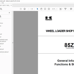 Kawasaki WHEEL LOADER 85ZIV-2 SHOP MANUAL AAA-S85N3E00-00Z - PDF DOWNLOAD