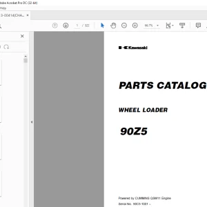 Kawasaki WHEEL LOADER 90Z5 PARTS CATALOG Parts Manual 93313-00414 - PDF DOWNLOAD