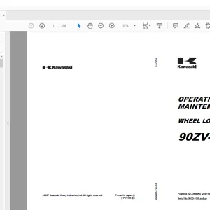 Kawasaki WHEEL LOADER 90ZV-2 OPERATION & MAINTENANCE MANUAL 93113 - PDF DOWNLOAD
