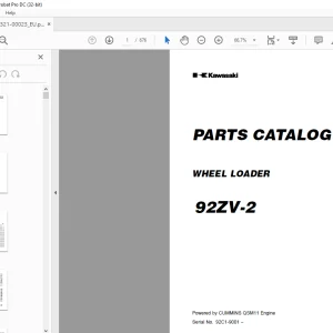 Kawasaki WHEEL LOADER 92ZV-2 PARTS CATALOG MANUAL 93321-00023 - PDF DOWNLOAD