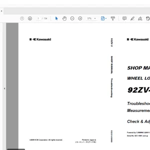 Kawasaki WHEEL LOADER 92ZV-2 SHOP MANUAL 93221-00080 - PDF DOWNLOAD