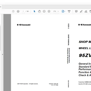 Kawasaki WHEEL LOADER 95ZV-2 SHOP MANUAL 93215-00481 - PDF