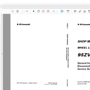 Kawasaki WHEEL LOADER 95ZV-2 SHOP MANUAL 93215-00491 - PDF
