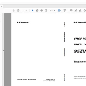 Kawasaki WHEEL LOADER 95ZV-2 SHOP MANUAL 93215-00540 -  PDF DOWNLOAD
