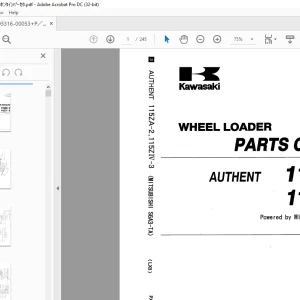 Kawasaki WHEEL LOADER AUTHENT 115ZA-2 115ZN-3 PARTS CATALOG MANUAL -  PDF DOWNLOAD