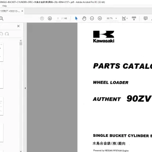 Kawasaki WHEEL LOADER AUTHENT 90ZV PARTS CATALOG MANUAL 93313-00210 - PDF DOWNLOAD