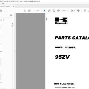Kawasaki WHEEL LOADER. 95ZV PARTS CATALOG MANUAL 93315-00300 - PDF DOWNLOAD