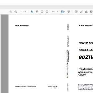 Kawasaki Wheel Loader 80ZIV-2 SHOP MANUAL 93209-00052 - PDF DOWNLOAD