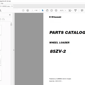 Kawasaki Wheel Loader 85ZV-2 Parts Manual 93311-00302 - PDF DOWNLOAD