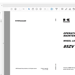 Kawasaki Wheel Loader 85ZV OPERATION & MAINTENANCE MANUAL 93111-00242 - PDF DOWNLOAD
