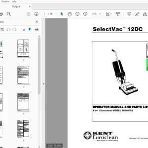 Kent Euroclean SelectVac 12DC Operator & Parts Manual 56041468 - PDF DOWNLOAD