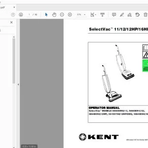 Kent SelectVac 11/12/12HP/16HP Operator Manual 56041469 - PDF DOWNLOAD