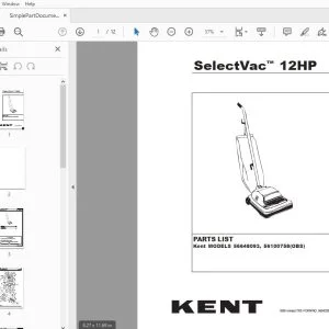 Kent SelectVac 12HP Parts Manual 56042387 - PDF DOWNLOAD