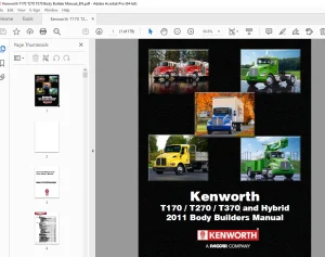 Kenworth Truck T170 T270 T370 & Hybrid 2011 Body Builders Manual PDF