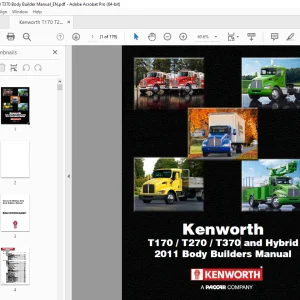 Kenworth Truck T170 T270 T370 & Hybrid 2011 Body Builders Manual PDF