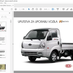 Kia Truck K2900 UPUTSTVA ZA UPORABU VOZILA - PDF DOWNLOAD