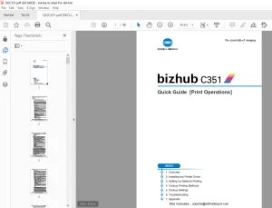 Konica Minolta bizhub C351 Print Operations Quick Guide Manual - PDF
