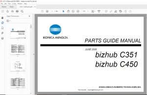 Konica Minolta bizhub C351 bizhub C450 Parts Manual - PDF DOWNLOAD