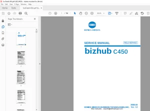 Konica Minolta bizhub C450 Field Service Manual - PDF DOWNLOAD