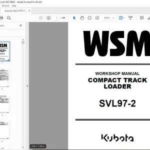 Kubota SVL97-2 Compact Track Loader Workshop Manual - PDF