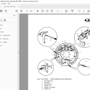 LDV Truck 200 300 400 Steering, Suspension & Brakes Service Manual PDF
