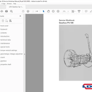 LDV Truck Gearbox P5-100 Service Workbook Manual - PDF DOWNLOAD