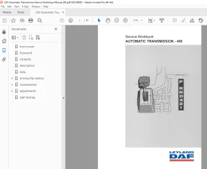 LEYLAND DAF Automatic Transmission 400 Service Workbook Manual PDF