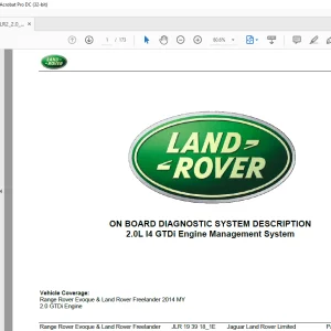 Land Rover 2.0L I4 GTDi Engine Management System ON BOARD DIAGNOSTIC Manual PDF