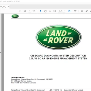 Land Rover 3.0L V6 SC AJ 126 ENGINE MANAGEMENT SYSTEM ON BOARD DIAGNOSTIC Manual PDF