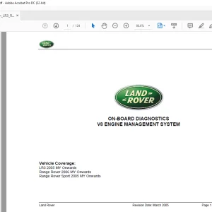 Land Rover V8 ENGINE MANAGEMENT SYSTEM ON-BOARD DIAGNOSTICS Manual PDF